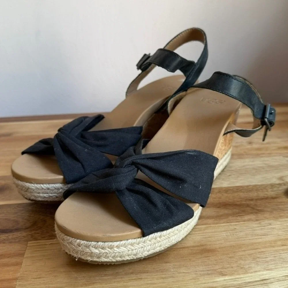 UGG Women's Joslyn Wedge Sandal - Size 8 Black